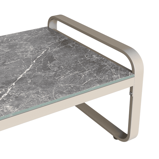 Conjunto de sala de estar para jardim para 6-7 pessoas - Sofá de canto com estrutura em ferro galvanizado, almofadas incluídas - Bege