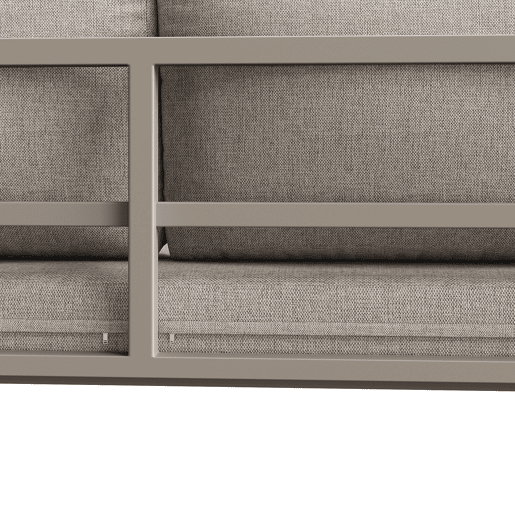 Conjunto de sala de estar para jardim para 6-7 pessoas - Sofá de canto com estrutura em ferro galvanizado, almofadas incluídas - Bege