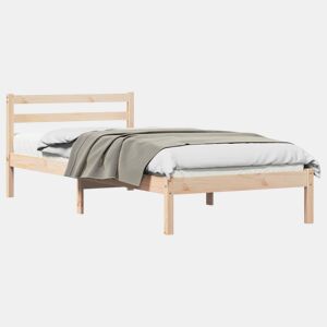 Estrutura de cama de solteiro para adultos com cabeceira Castanho 225,5 x 85,5 x 69,5 cm