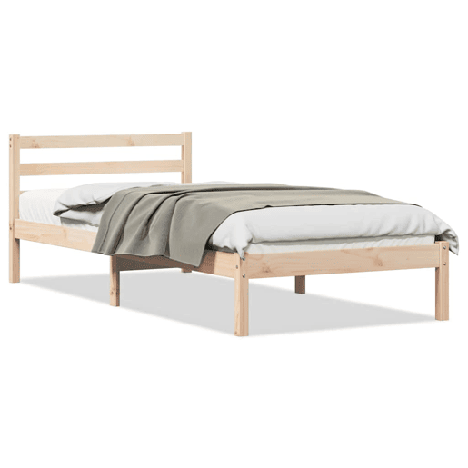 Estrutura de cama de solteiro para adultos com cabeceira Castanho 225,5 x 85,5 x 69,5 cm