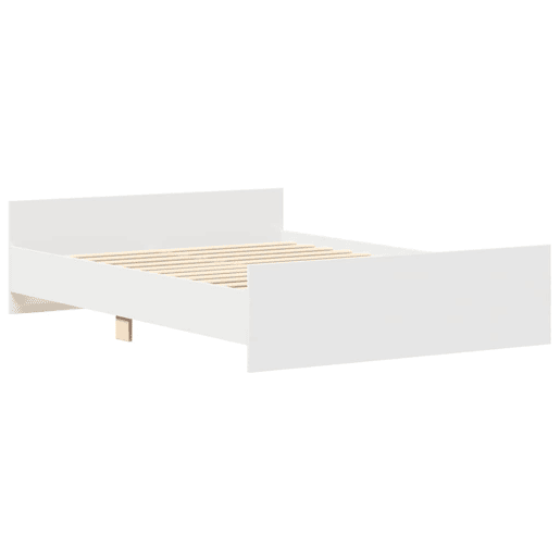 Estrutura de Cama de casal para adultos c painéis cabeceira e pés 150x200 cm branco