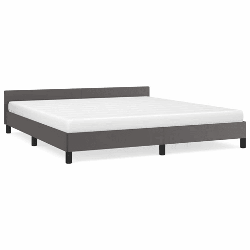 Estrutura Cama de casal para adultos c cabeceira sem colchão 180x200 cm cinzento