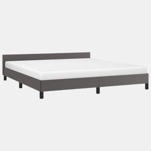 Estrutura Cama de casal para adultos c cabeceira sem colchão 180x200 cm cinzento
