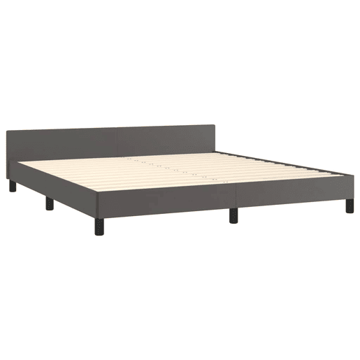 Estrutura Cama de casal para adultos c cabeceira sem colchão 180x200 cm cinzento