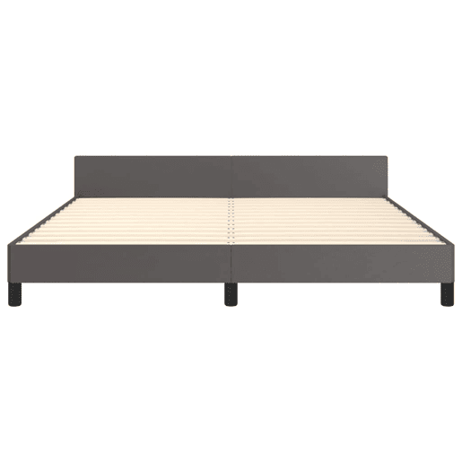 Estrutura Cama de casal para adultos c cabeceira sem colchão 180x200 cm cinzento