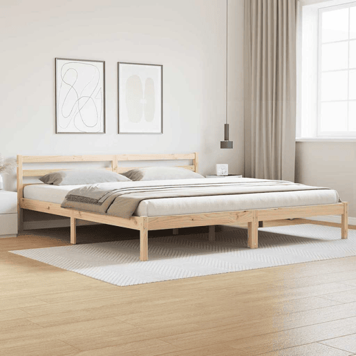 Estrutura De Cama De Casal King Size - Castanho 215,5 x 185,5 x 69,5 cm