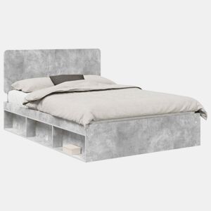 Estrutura de Cama de casal para adultos com cabeceira Concreto 160 x 200 cm