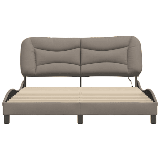 Estrutura de Cama de casal moderno com LED - 160x200 cm tecido