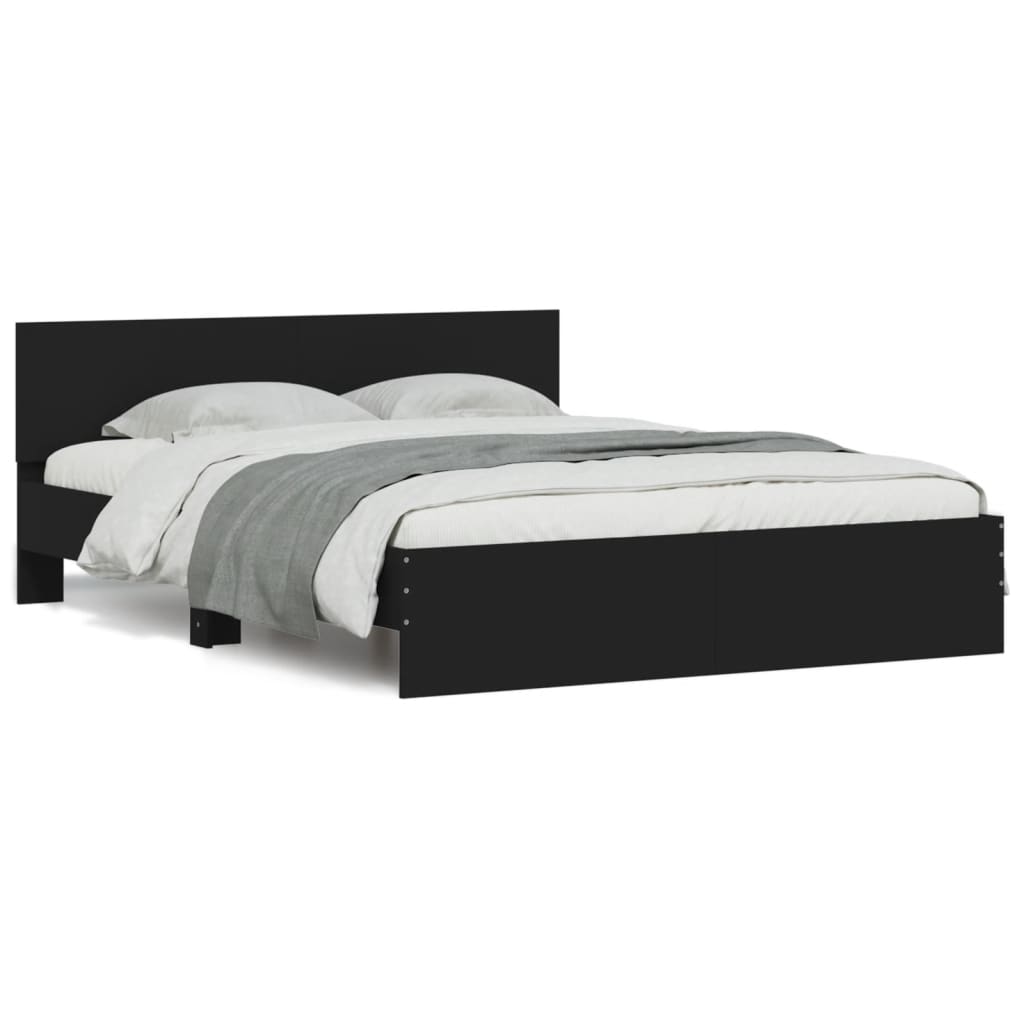 Estructura de cama matrimonial 155x203 Negro