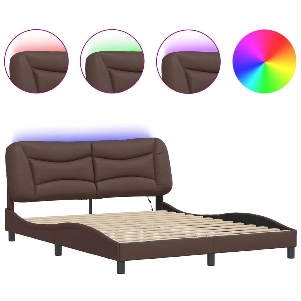 Estructura De Cama Doble Matrimonial 165x218 Marrón