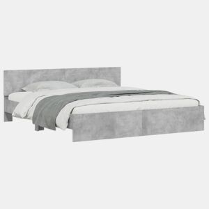 Estrutura de Cama de casal moderno com cabeceira 180x200 cm cinzento cimento