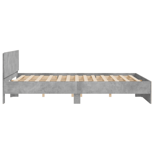 Estrutura de Cama de casal moderno com cabeceira 180x200 cm cinzento cimento Estrutura de Cama de casal moderno com cabeceira 180x200 cm cinzento cimento
