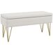 Banco Pie Cama Lino Sintético, Acero HOMCOM 100x40 Banco Pie Cama Lino Sintético, Acero HOMCOM 100x40 Crudo