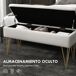 Banco Pie Cama Lino Sintético, Acero HOMCOM 100x40 Banco Pie Cama Lino Sintético, Acero HOMCOM 100x40 Crudo