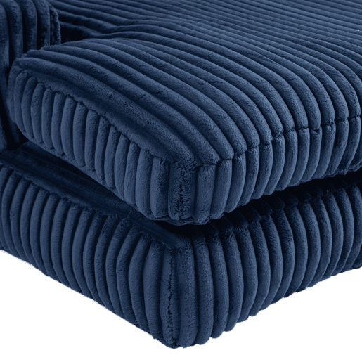 Sofá-cama individual - tipo chão, estilo nuvem com 3 almofadas - azul marinho