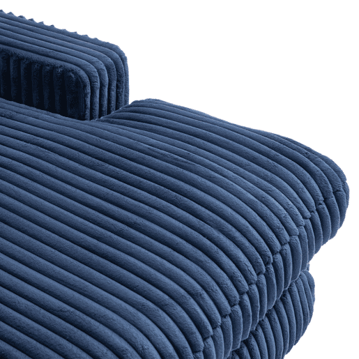 Sofá-cama individual - tipo chão, estilo nuvem com 3 almofadas - azul marinho