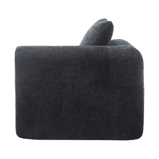 Sofá Chaiselongue - Sem montagem, macio com almofadas, bolsos laterais para comando e telemóvel - Preto