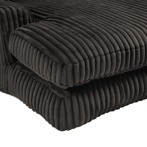 Sofá-cama individual - 3 almofadas macias, confortável para sala e escritório - Preto