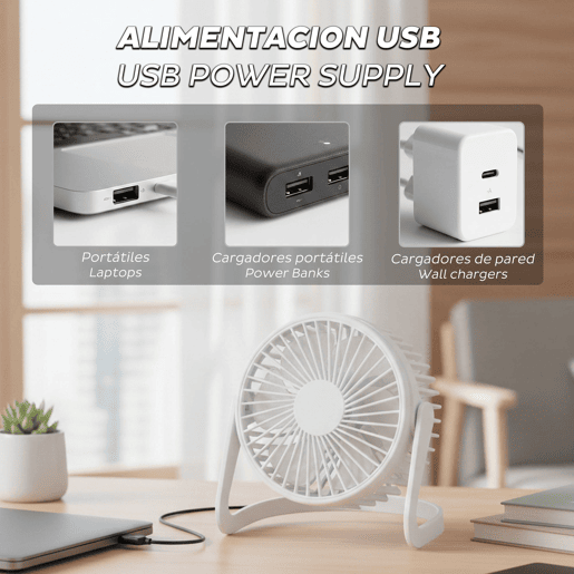Conjunto de 2 ventiladores de mesa Well Home