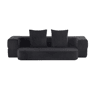 Sofá-cama de 2 lugares - conversível, sem montagem, fácil de transportar - preto