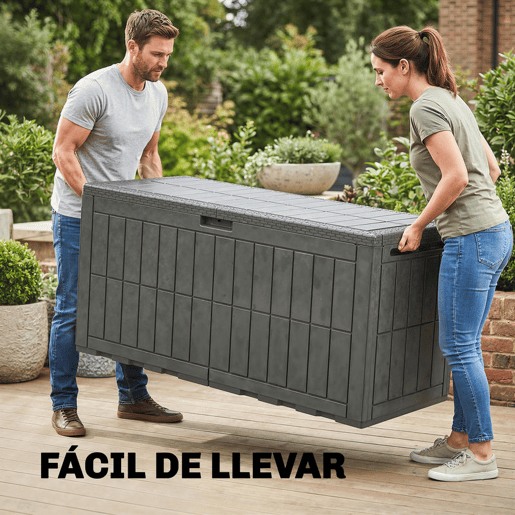 Outsunny Baú Exterior Capacidade 440L Baú de Armazenamento Exterior em Resina Resistente à Água e aos Raios UV com Tampa Bloqueável Barras de Gás e Alças Laterais para Jardim 133x62x65 cm Castanho