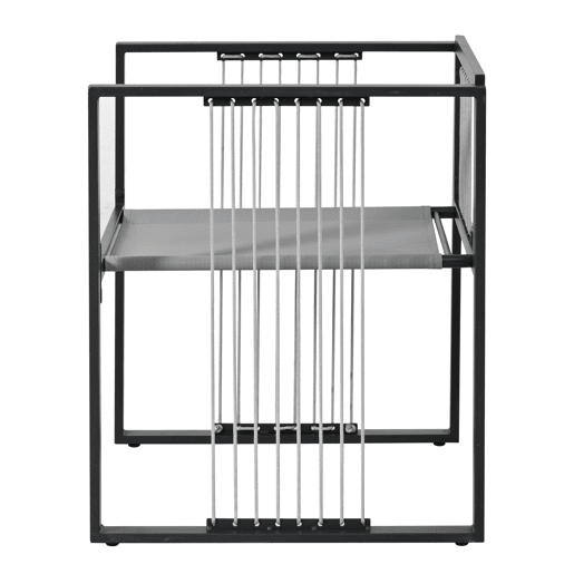 Conjunto de mesa e cadeiras para exteriores 7 peças - Mesa de vidro temperado - para 6 pessoas - Preto e Branco