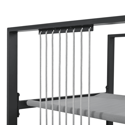 Conjunto de mesa e cadeiras para exteriores 7 peças - Mesa de vidro temperado - para 6 pessoas - Preto e Branco