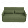 Sofá-cama dobrável de 2 lugares 165 x 92 x 82 cm - sofá 2 em 1 conversível, tecido de veludo cotelê, com 2 almofadas lombares e bolsos para revistas - verde