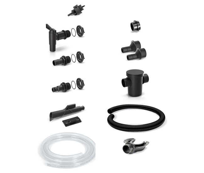 Set de accesorios para depósitos/barriles de agua de lluvia (5 piezas) icanset 7 , dimensiones (mm) 300x55x370
