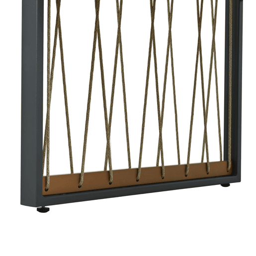 Conjunto de sala de jantar exterior de 7 peças - Mesa de vidro temperado, tampo em madeira de acácia, para 6 pessoas - Preto+Natural