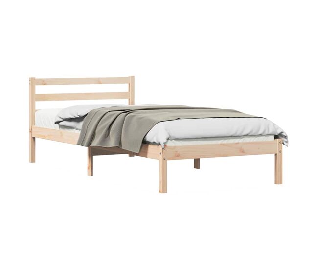 Estructura de cama individual para adultos con cabecera - marrón 215,5 x 85,5 x 69,5 cm