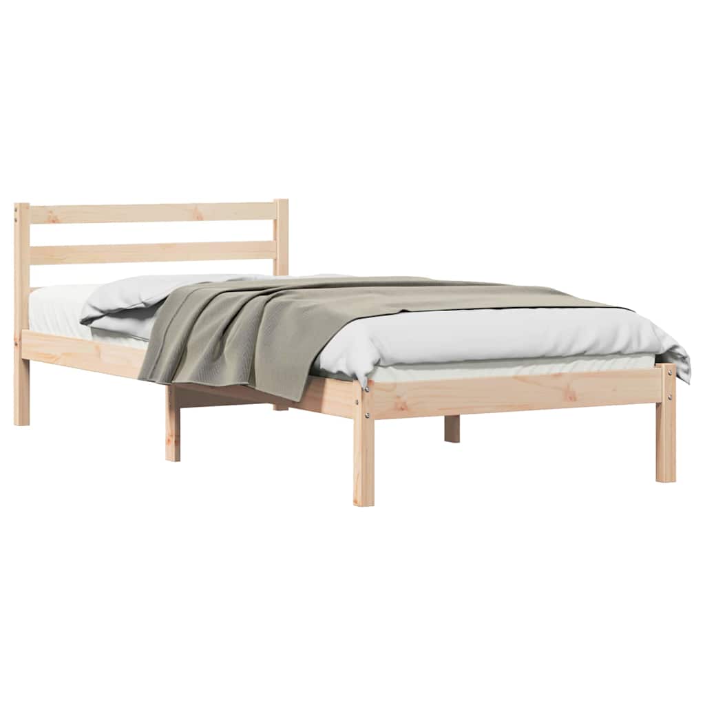 Estructura de cama con cabecera marrón 215,5 x 105,5 x 69,5 cm