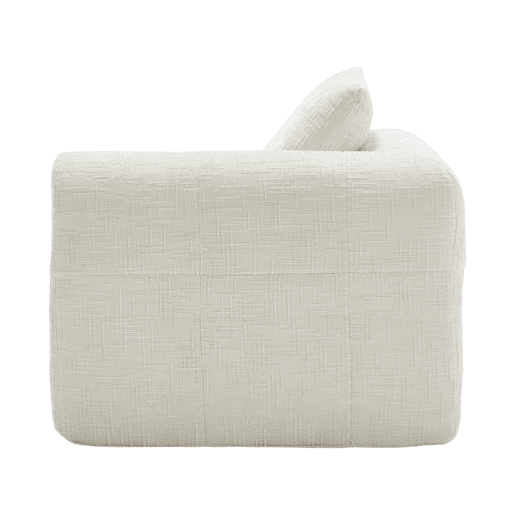 Sofá chaise longue confortável - sem montagem, macio com almofadas, bolsos laterais para comando remoto e telemóvel - Bege