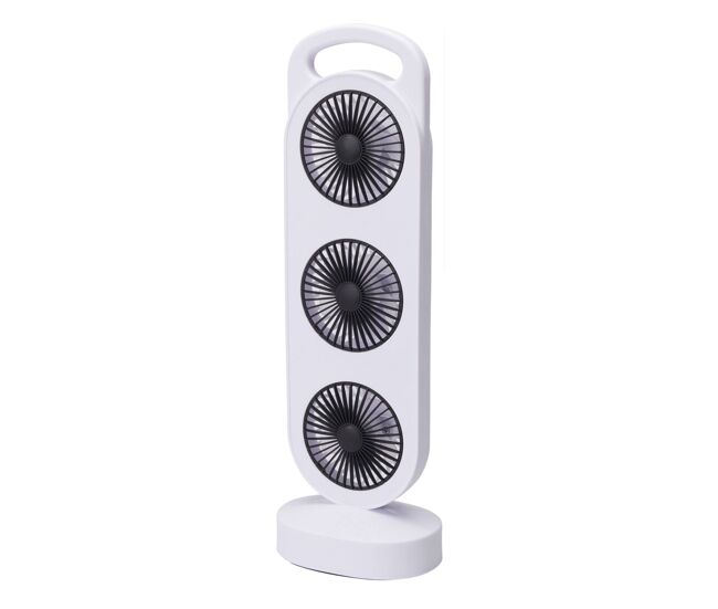 Well home ventilador usb, 3w, 3 velocidades, batería 1200mah, blanco