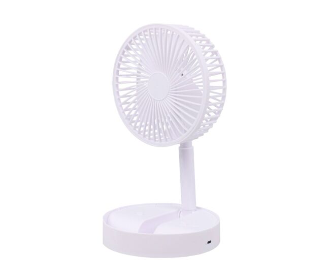 Well home ventilador usb plegable, ø16,5cm, 3 velocidades, batería 1200mah, blanco