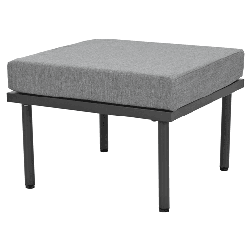 Conjunto de móveis de jardim de 6 peças - Estrutura em ferro galvanizado, sofá em corda cinzenta, mesa com tampo em vidro liso, almofadas incluídas - Cinza