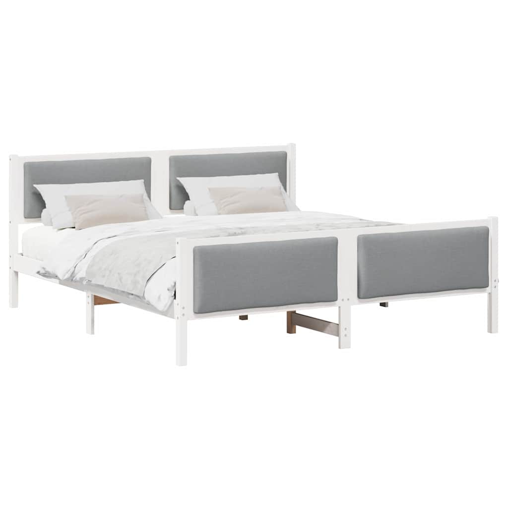 Estructura De Cama Doble Matrimonial 185x209 Blanco/ Gris Claro