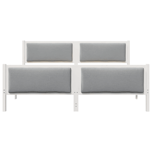 Estrutura De Cama De Casal Simple King Size - Cinzento-claro 180 x 200 cm tecido