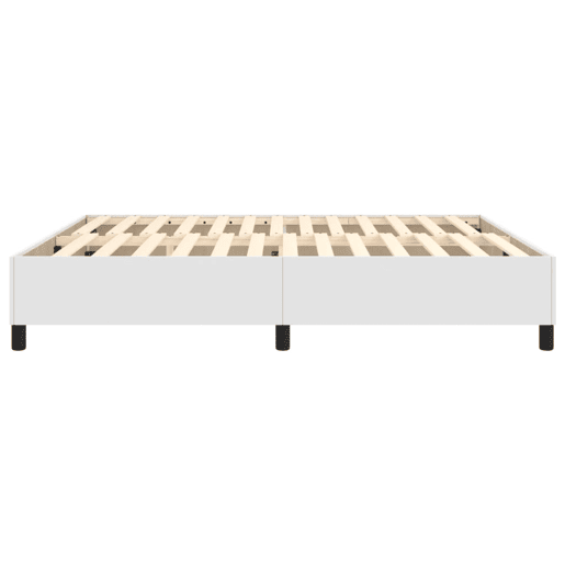 Estrutura de Cama de casal moderno com molas 160x200 cm couro artificial branco
