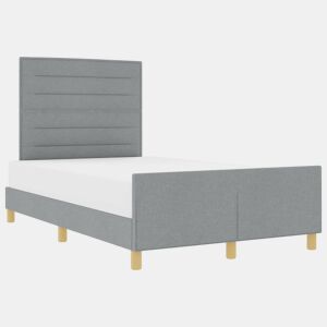 Estrutura da Cama de casal simple Cinzento-claro 160 x 200 cm tecido