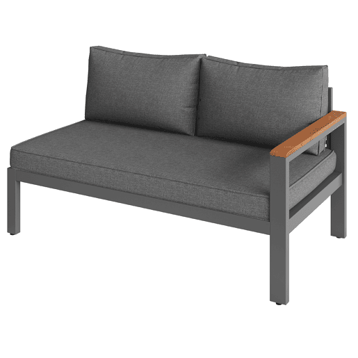 Conjunto de jardim para 7-8 pessoas - Mobiliário de jardim moderno, com estrutura em ferro galvanizado - Cinza escuro