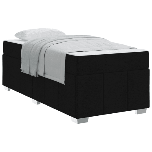 Estrutura de cama de solteiro para adultos com colchão Preto 80 x 200 cm tecido