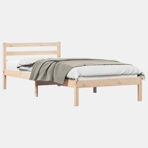 Estrutura de cama de solteiro para adultos com cabeceira Castanho 225,5 x 95,5 x 69,5 cm