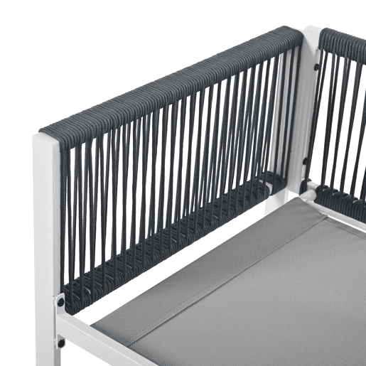 Conjunto de sala de jantar exterior para 6 pessoas - Cadeiras com almofadas, capa de tecido removível e lavável - Cinza, Branco