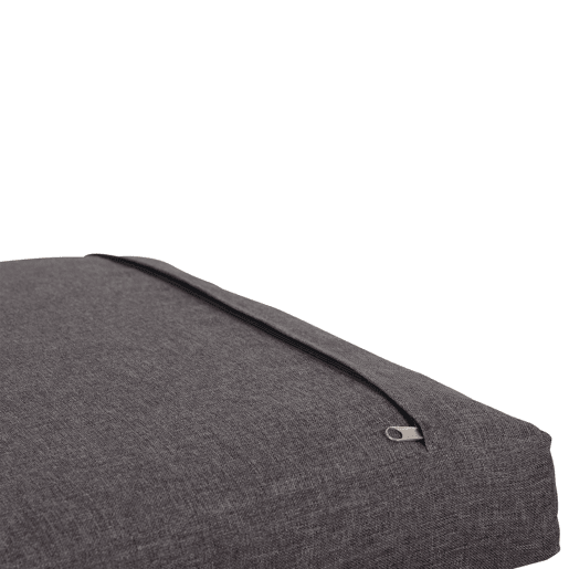 Conjunto de móveis de jardim - Sofá + mesa auxiliar + mesa de centro (pode ser usada como apoio para os pés) - Estrutura em aço galvanizado, superfície em madeira plástica - Cinza + Preto