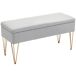 Banco Pie Cama Lino Sintético, Acero HOMCOM 0x0 Banco Pie Cama Lino Sintético, Acero HOMCOM 0x0 Gris