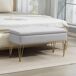 Banco Pie Cama Lino Sintético, Acero HOMCOM 0x0 Banco Pie Cama Lino Sintético, Acero HOMCOM 0x0 Gris