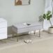 Banco Pie Cama Lino Sintético, Acero HOMCOM 0x0 Banco Pie Cama Lino Sintético, Acero HOMCOM 0x0 Gris