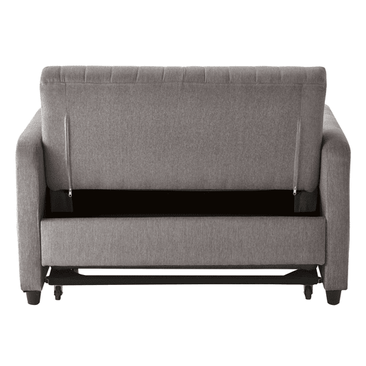 Sofá-cama de 2 lugares - design dobrável, moderno, encosto com 3 posições, algodão-linho - Cinza