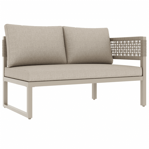 Conjunto de mobiliário de jardim - 8-10 pessoas - sofá de jardim com grande mesa de jantar em madeira plástica, corda, pés ajustáveis, almofadas incluídas - bege